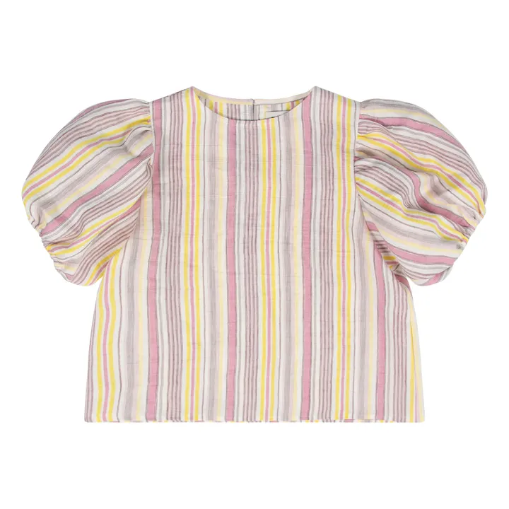 Tangerine Blouse Rayures Lin | Rose