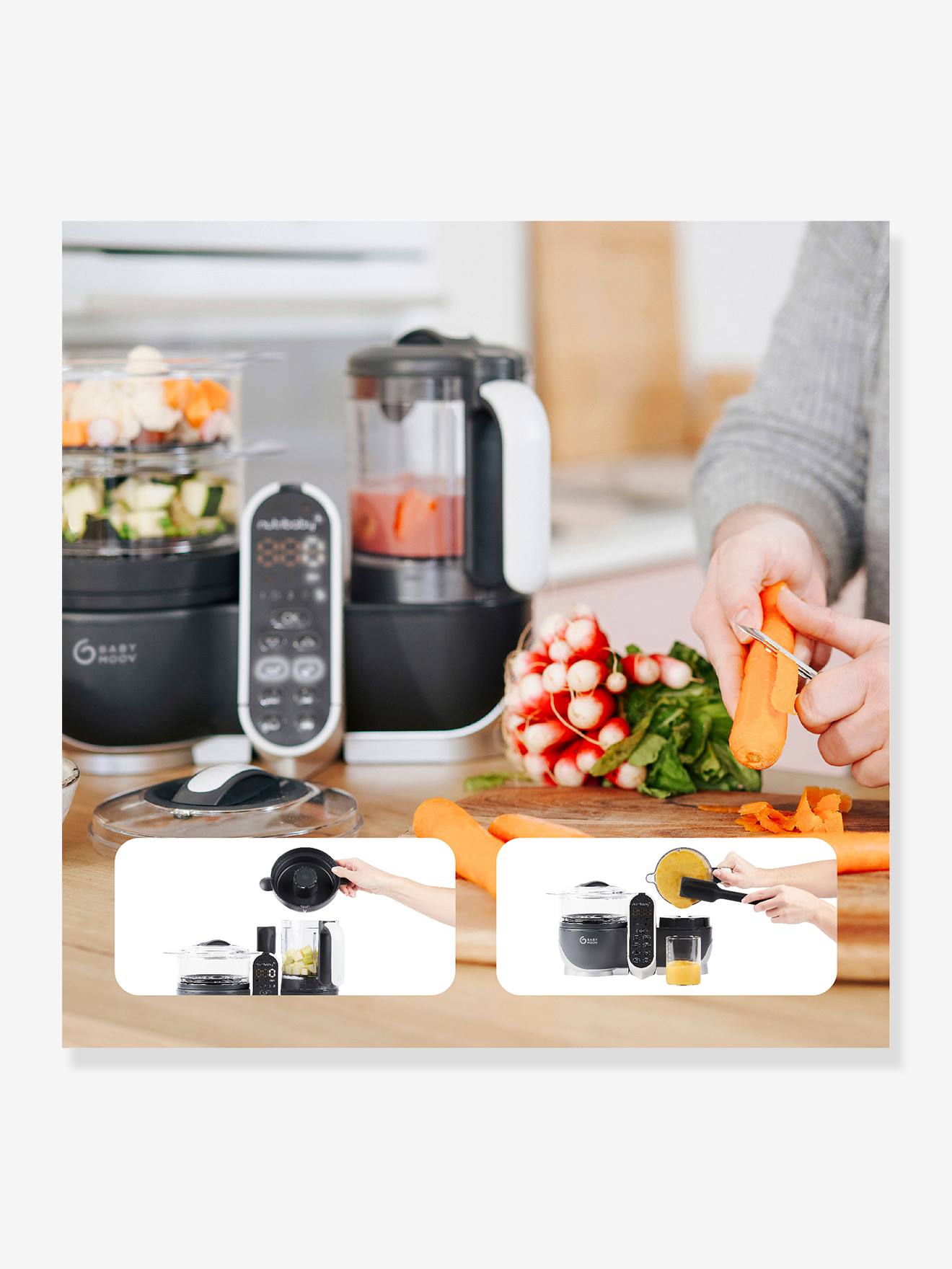 Robô multifuncional BABYMOOV Nutribaby+, cinza escuro