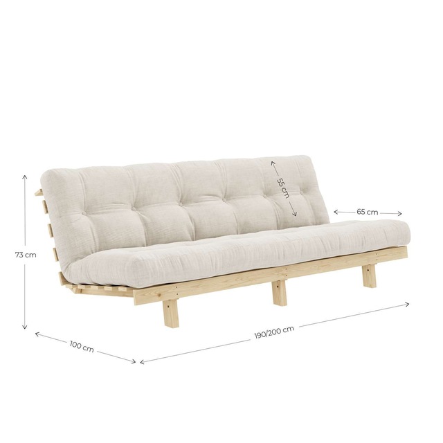 Karup Design Schlafsofa »Lean 200 Schlafsofa, Gästebett, Sofa mit Futonmatratze« Inkl. Futonmatratze, Liegefläche 130x200 cm, FSC® zertifizierte Kiefer