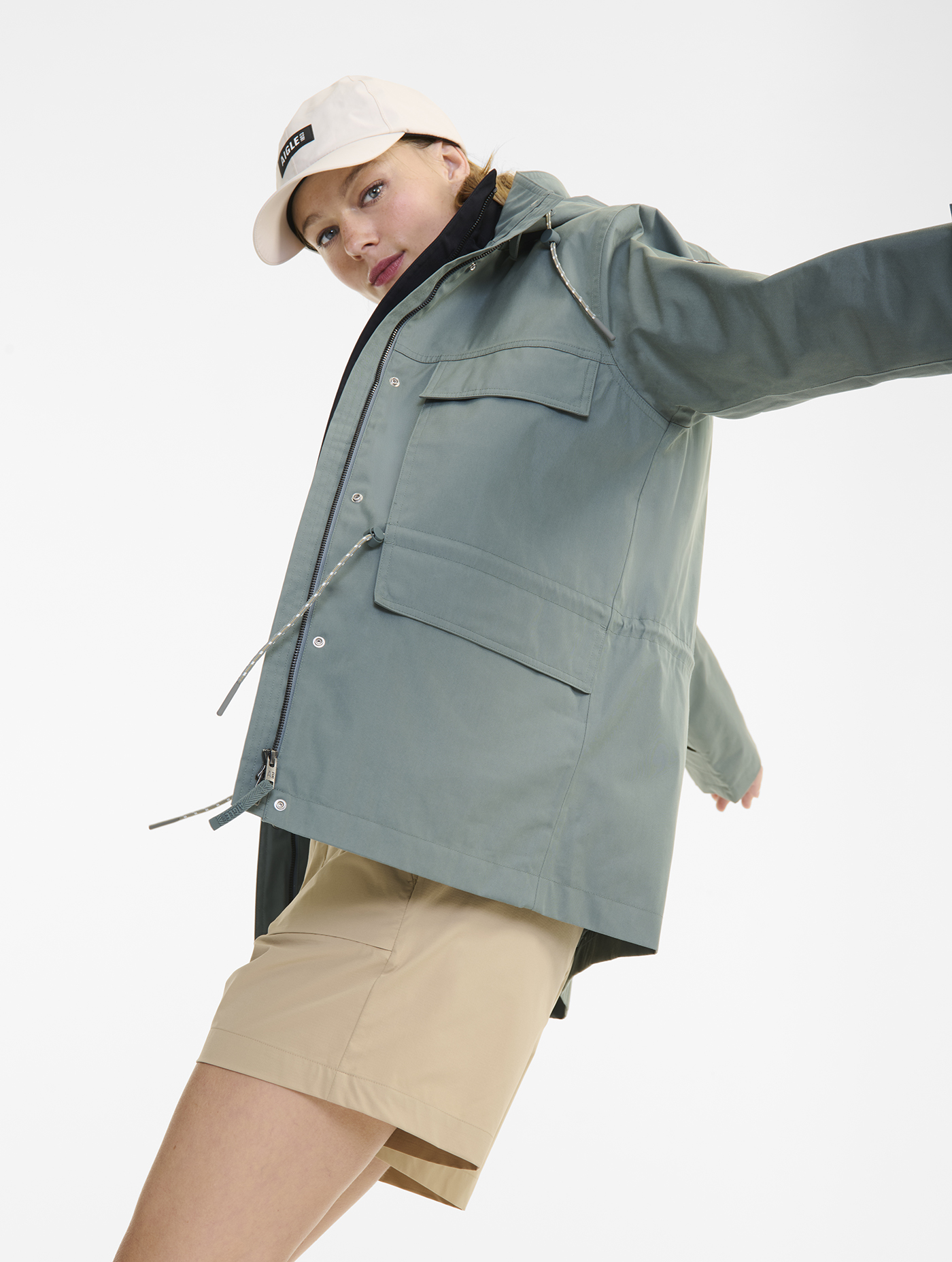Parka mi-longue MTD  avec capuche et taille ajustable ALOE