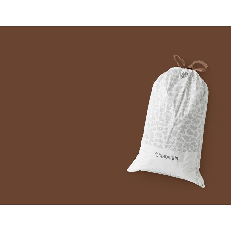 Sac poubelle 40/45 litres à liens coulissants Brabantia L blanc - 10 sacs