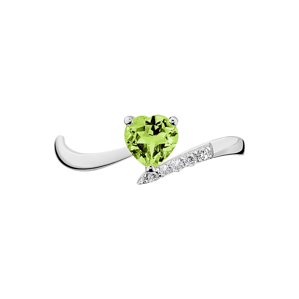 Bague Eva Or Blanc Péridot Et Diamant