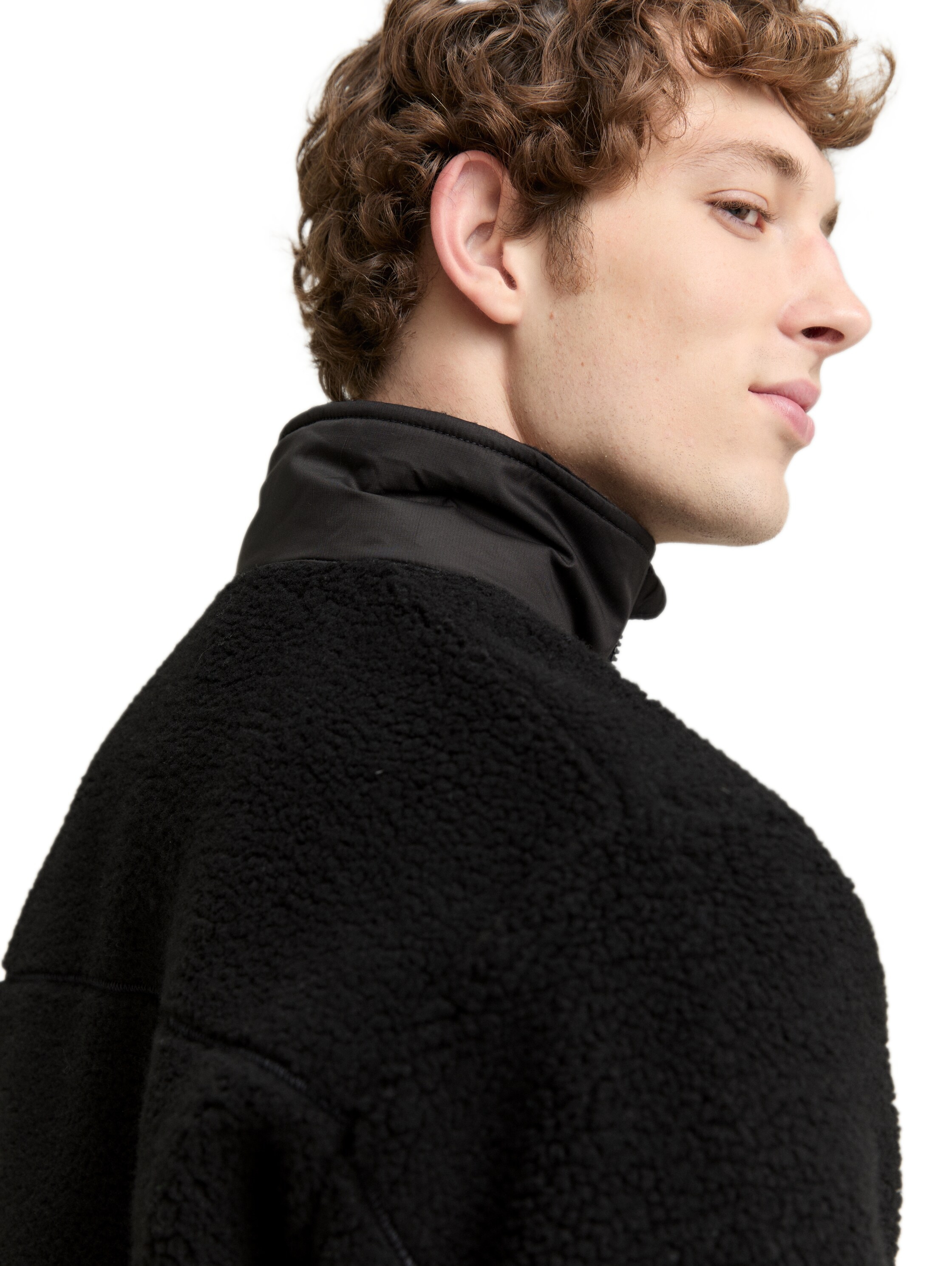 TOM TAILOR Denim Fleecejacke mit Logo Stickerei