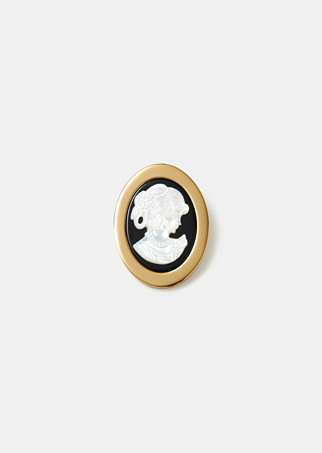 Broche Narcissedorée camée