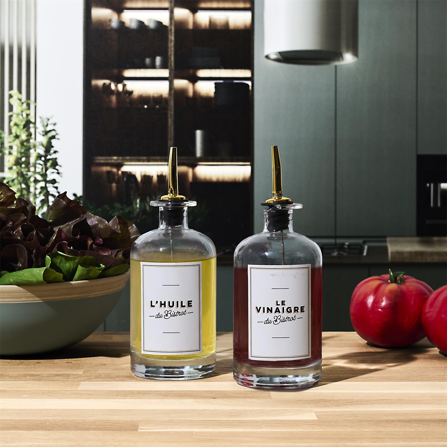 BOUTEILLE HUILE VINAIGRE ETIQUETTE BISTROT 50CL