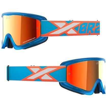Masque cross EKS GOX FLAT OUT MIRROR CYAN/FLO ORANGE/WHITE - RED MIRROR 2023 - Bleu / Orange