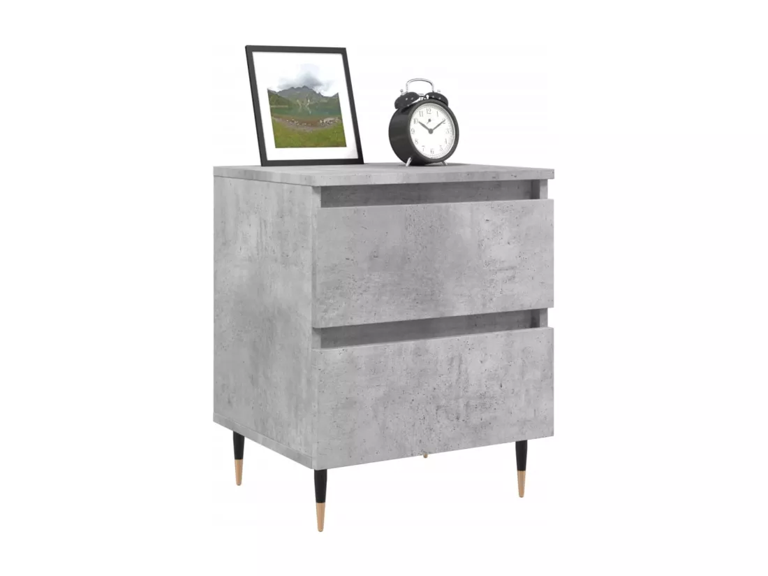 Table de chevet gris béton 40x35x50 cm bois d’ingénierie