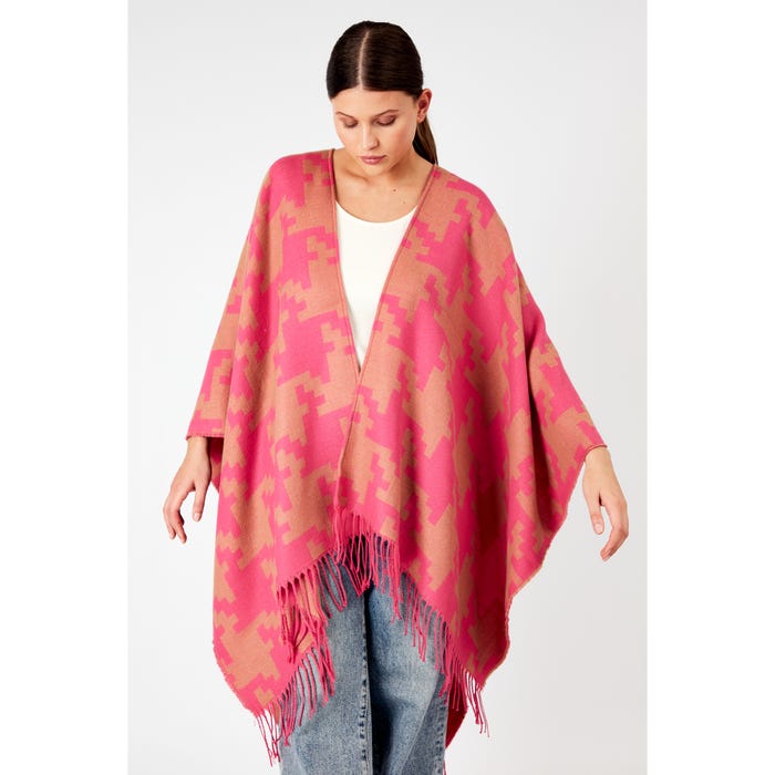 Veritas-Poncho houndstooth