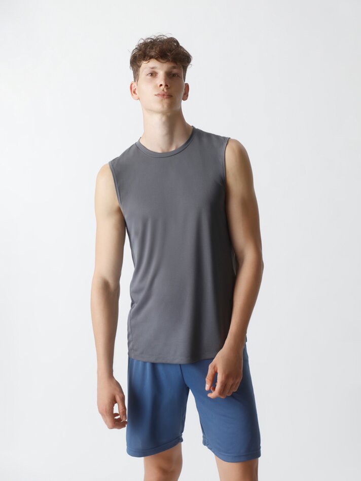Camiseta esportiva sem mangas - Aço