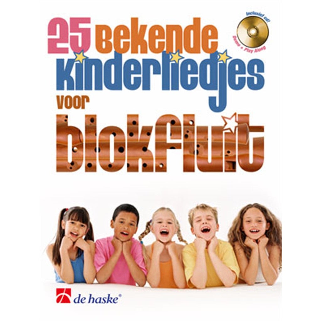 De Haske 25 bekende kinderliedjes voor blokfluit boek voor sopraanblokfluit