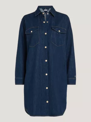 Vestido camisa jeans de modelagem relaxada