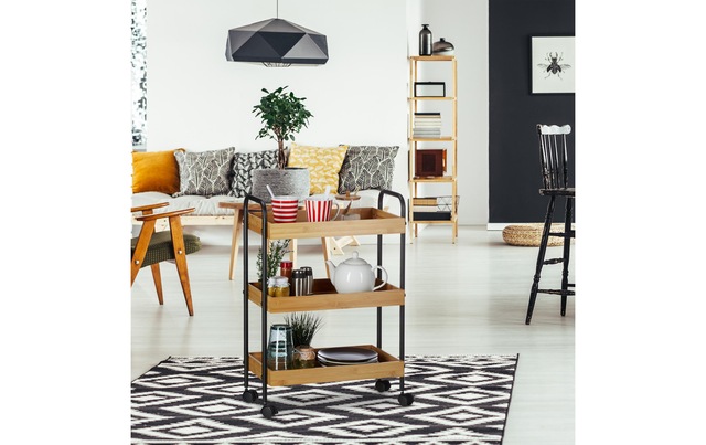 relaxdays Servierwagen »mit 3 Ablagen 70 x 50 x 28 cm«
