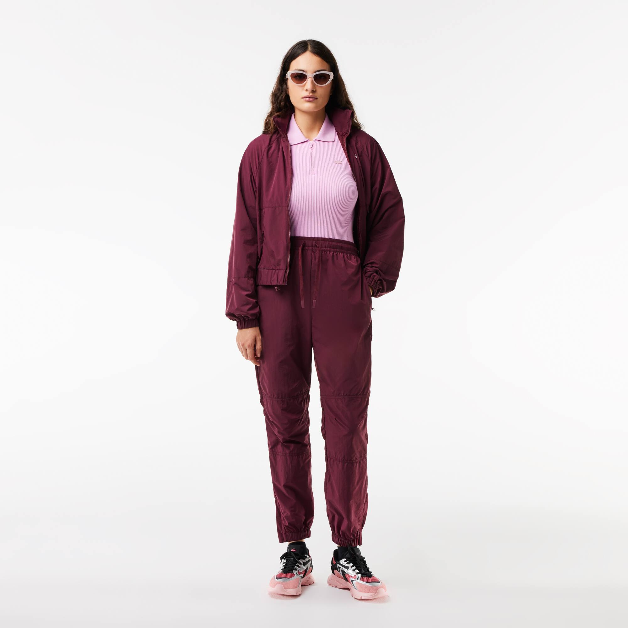 Pantalon de survêtement Sportsuit en nylon Pantalons de survêtement - Rouge - Lacoste - Femme