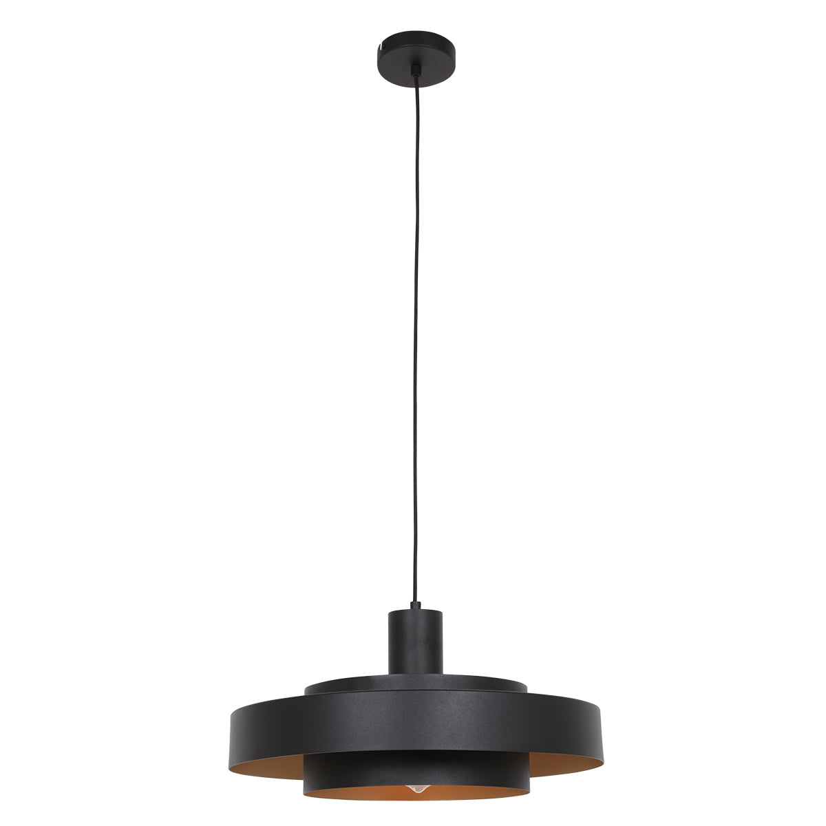 Anne Lighting - hanglamp - Flinter - zwart - metaal - Ã 50cm - E27 -