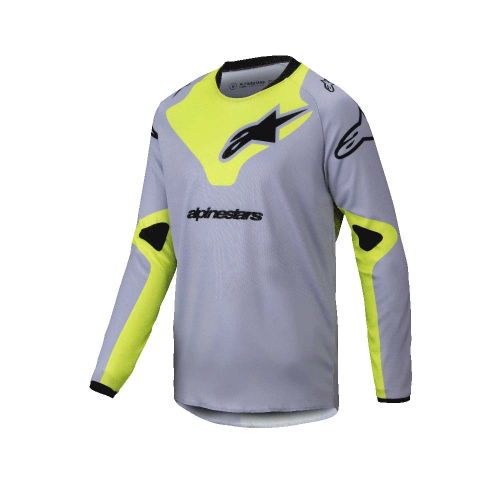 Alpinestars - Maillot enfant Youth Racer Veil Gris / Jaune fluo / Noir