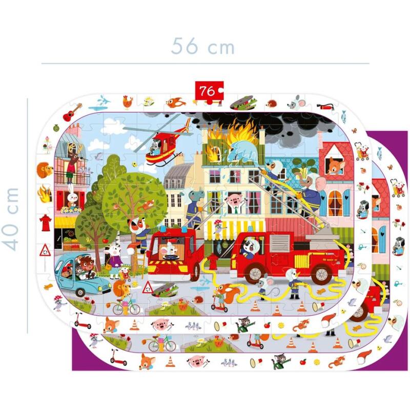 Puzzle d'observation, Pompiers - Rouge