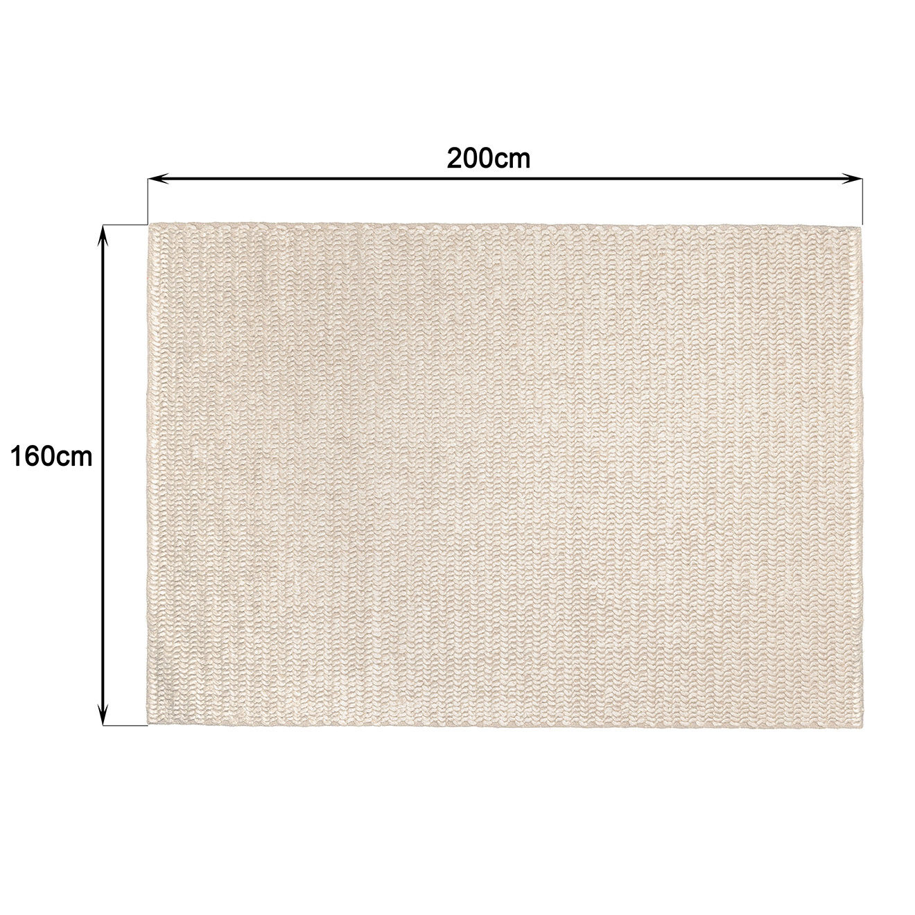 Macabane Tapis en Laine tissée Quentin beige - 230x160 cm