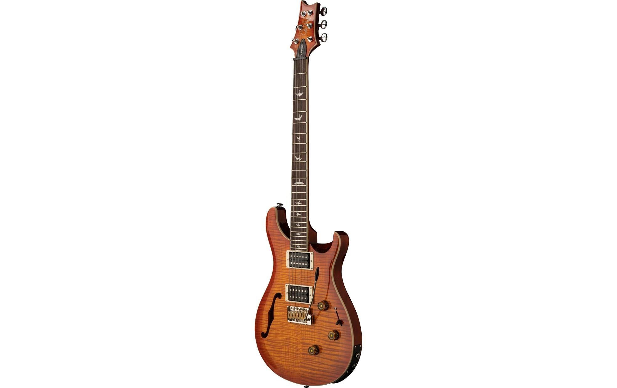 E-Gitarre SE Custom 24 Semi-Hollow Piezo Vintage Sunburst<br>Semi-Hollow-Gitarre mit Piezo-System