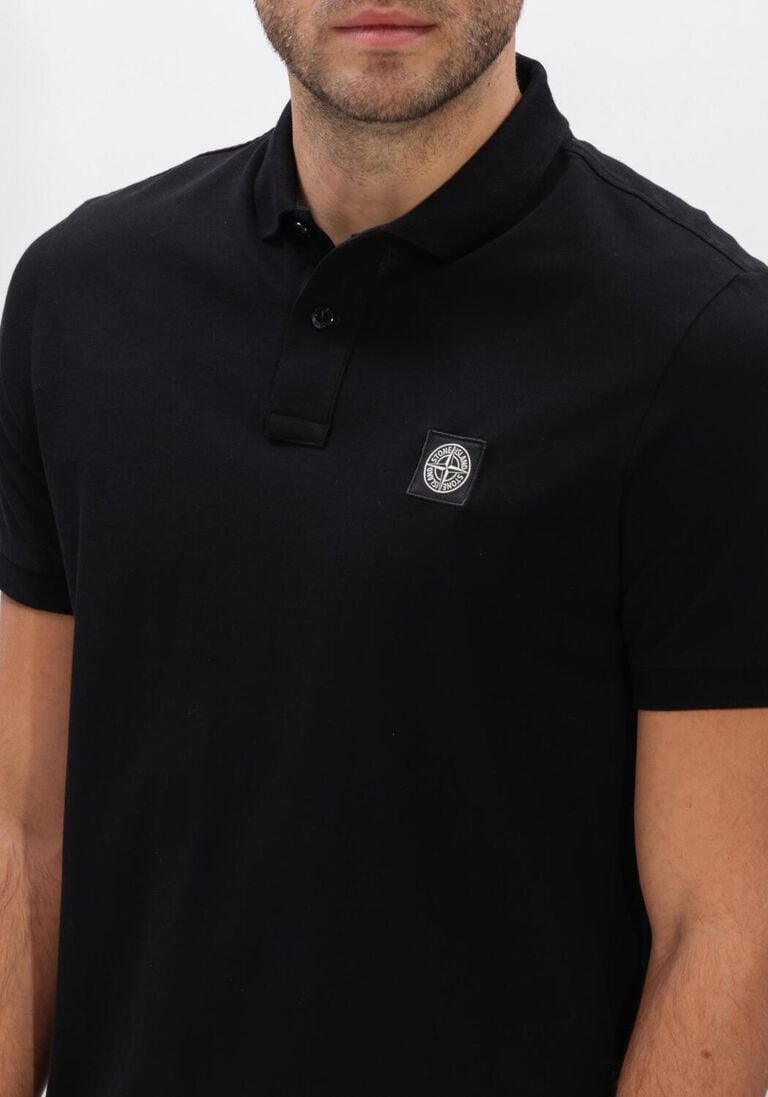 zwarte stone island polo ss polo s0017