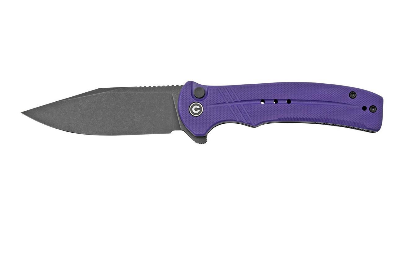 Civivi Cogent C20038D-2 Blackwashed Plain Edge, Purple G10 zakmes