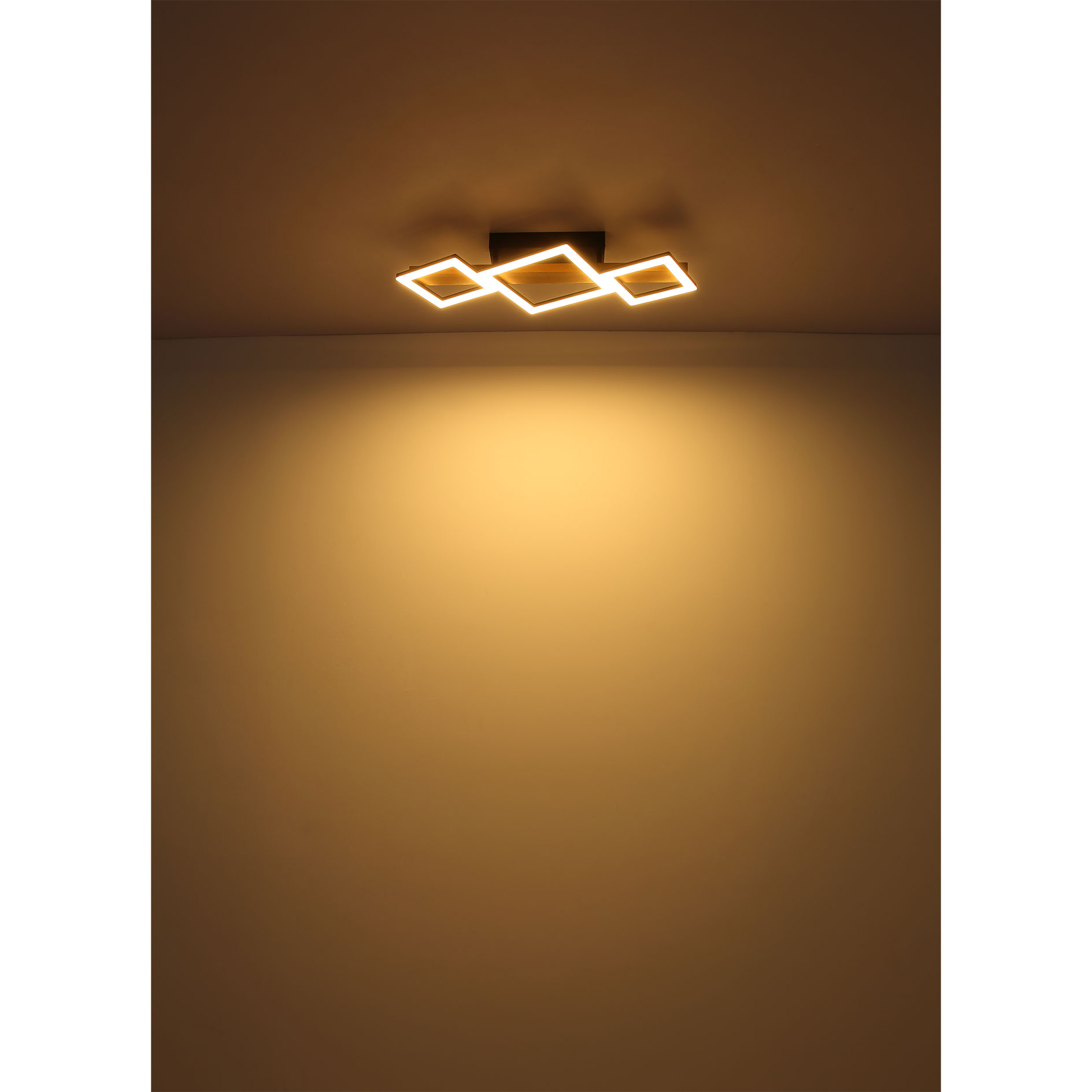 LED-Deckenleuchte - schwarz-braun - 30x48 cm