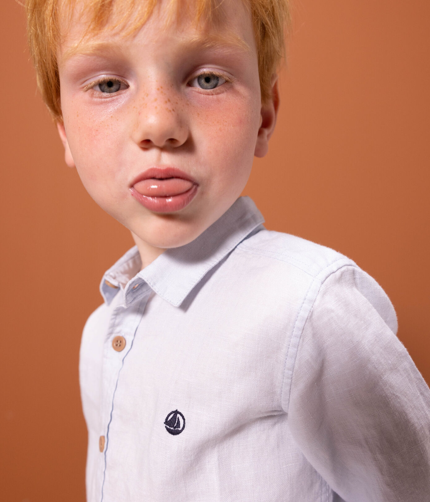 Chemise à manches longues en lin enfant garçon