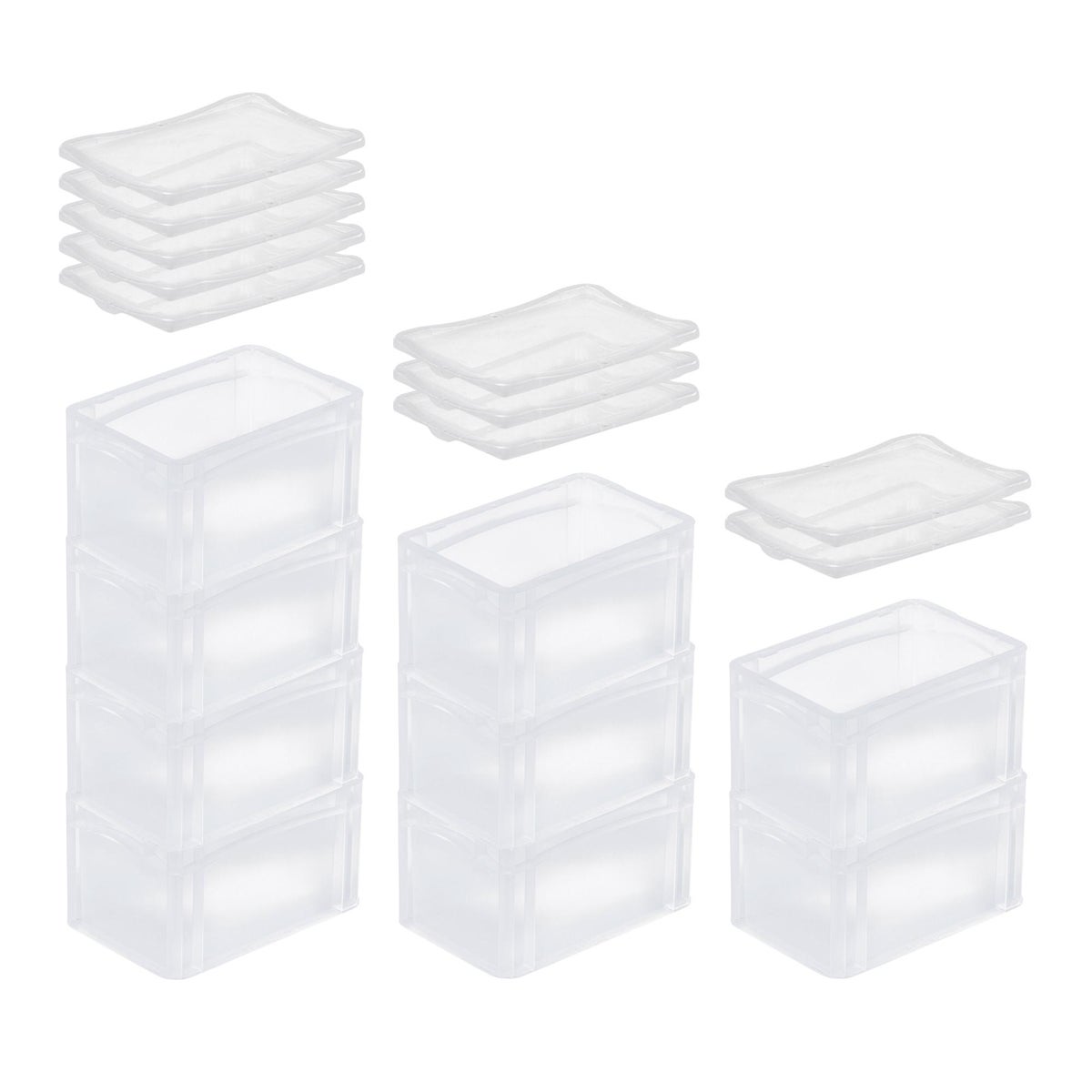 PROREGAL Super Saver Set 10 x Transparante Eurobakken BasicLine Met Gesloten Handvat en Klikdeksel HxBxD 17 x 20 x 30 cm 7,2 Liter Eurobox