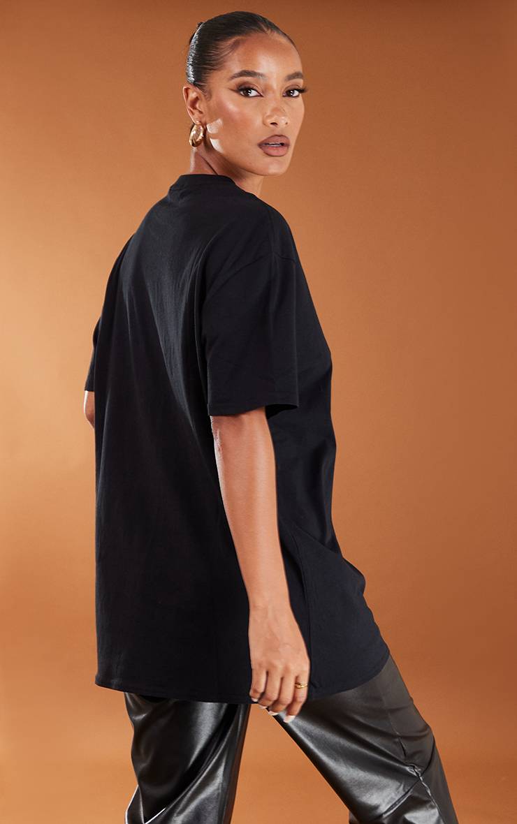 Noir T-shirt Oversize En Coton