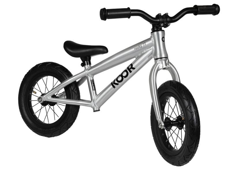 KOOR Kinder-Laufrad Ruuky 12 Sportivo 3.4 kg Silber Robustes und sportliches Laufrad