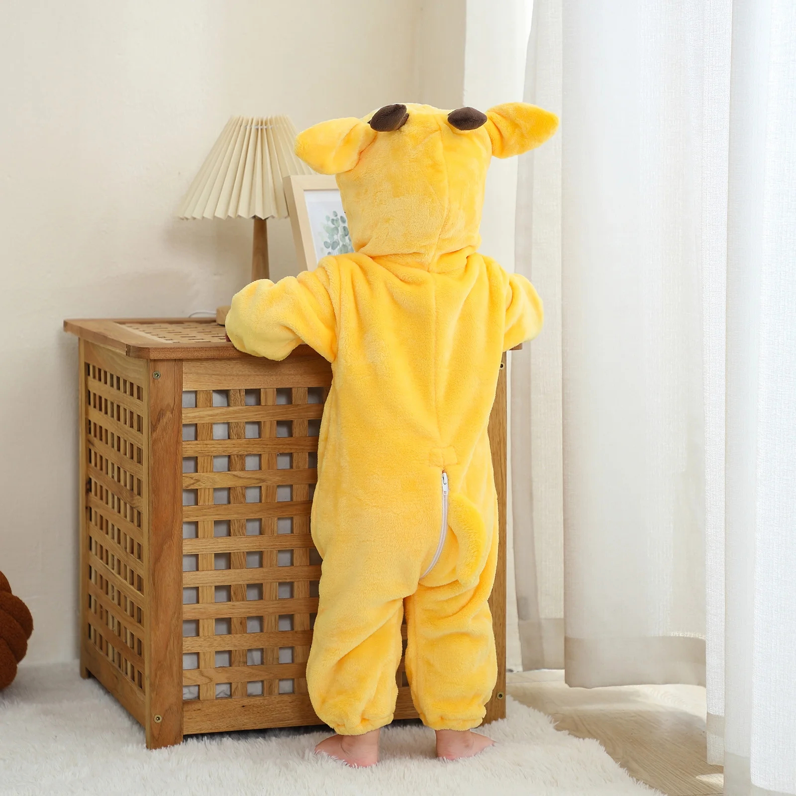 (85-90cm) Fasnachts Kinder Kostüm Giraffen Plüsch Overall Verkleidung für Motto Partys / Halloween - Gelb