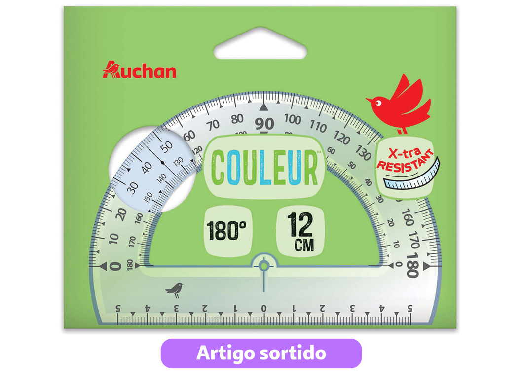 TRANSFERIDOR AUCHAN 180º - 12CM CORES SORTIDAS
