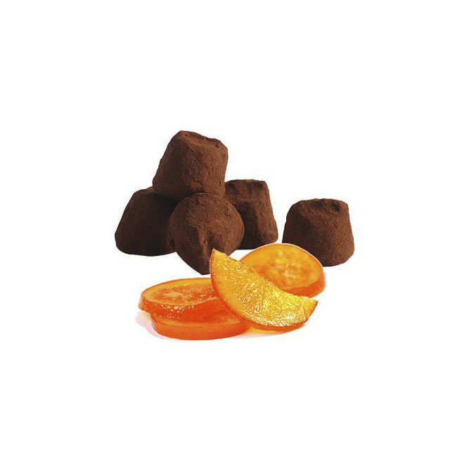 Truffes fantaisie aux écorces d'orange confites - Boîte en métal déco