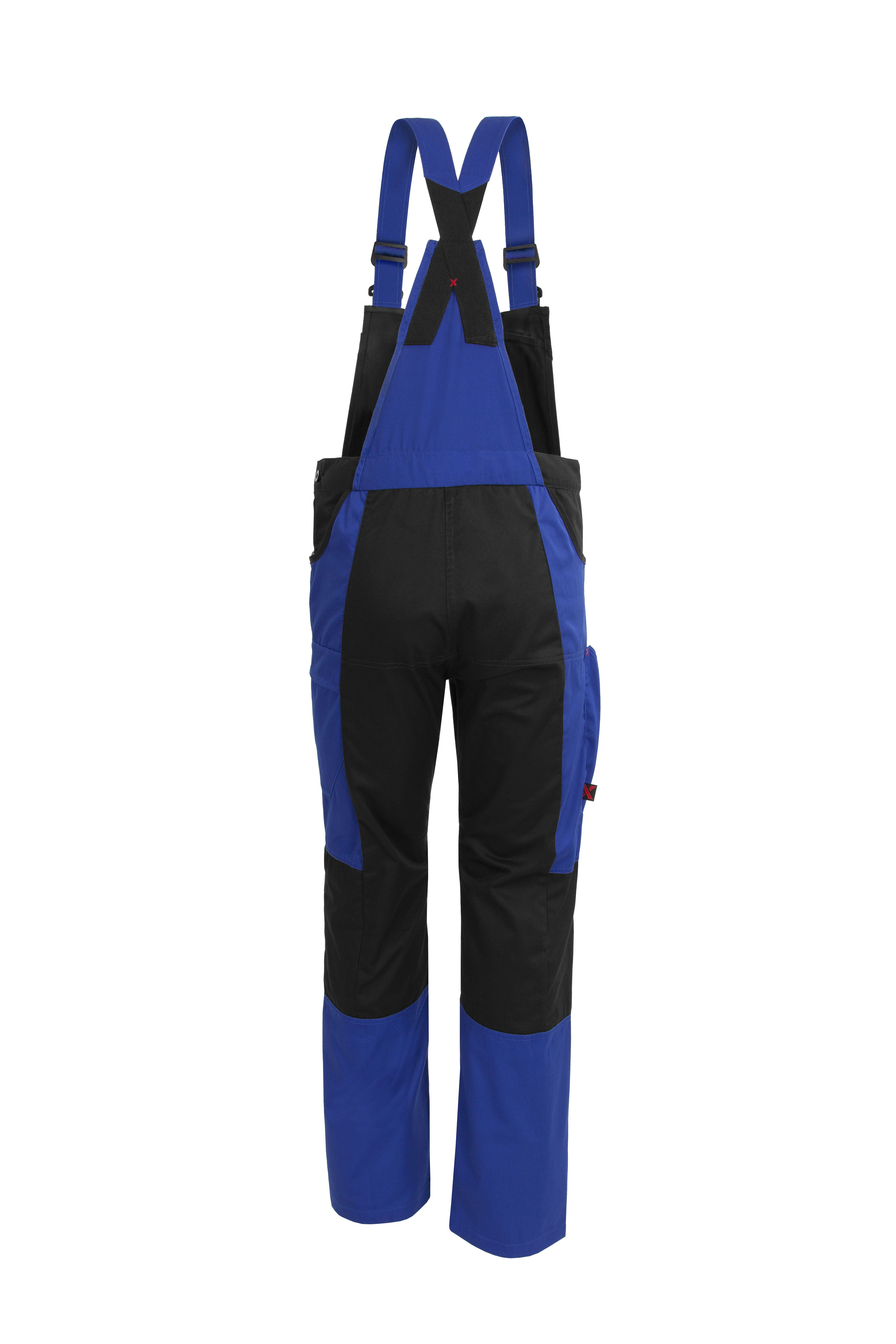 QUALITEX HIGH QUALITY WORKWEAR Latzhose X-Serie kornblau/schwarz Damen: 36 Herren: 42