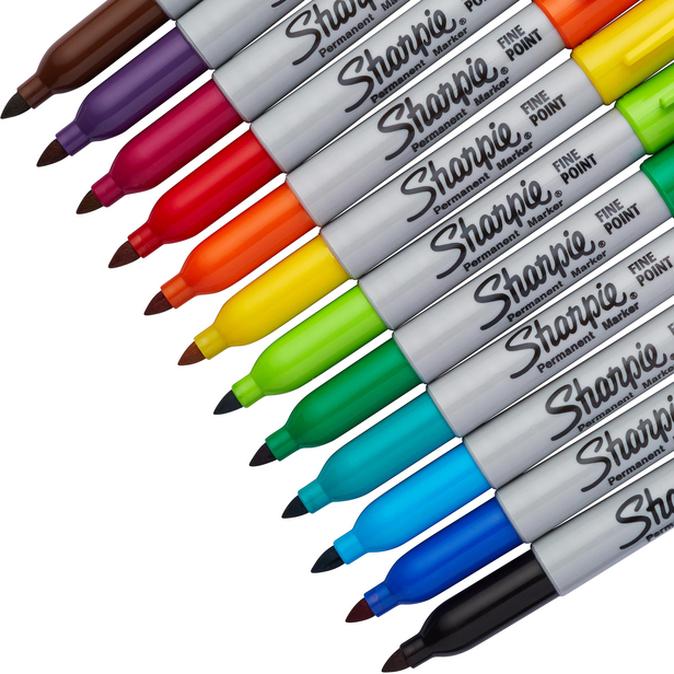 Marqueur permanent Sharpie pointe 1,5 à 3 mm - Pochette de 12