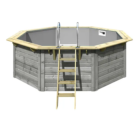 Karibu Gartenpool-Set »Modell 1«, wassergrau, ca. 400 x 400 cm