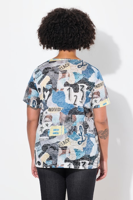T-Shirt, Alloverdruck, Halbarm
