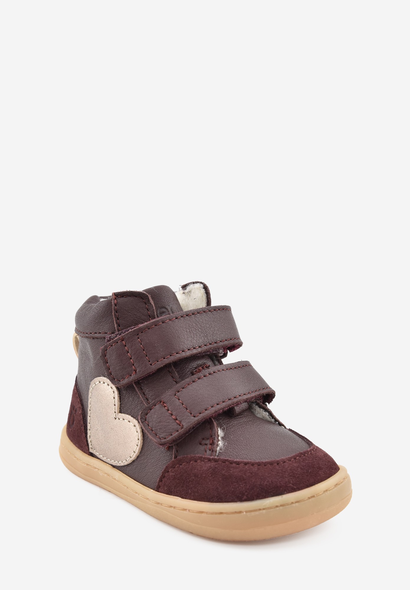 Aubépine High cœur Barefoot Wollfutter erste Schritte Bordeaux Bronze