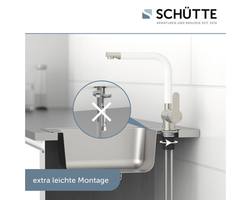 SCHÜTTE RIO keukenkraan, roestvrij staal, wit mat, 79864