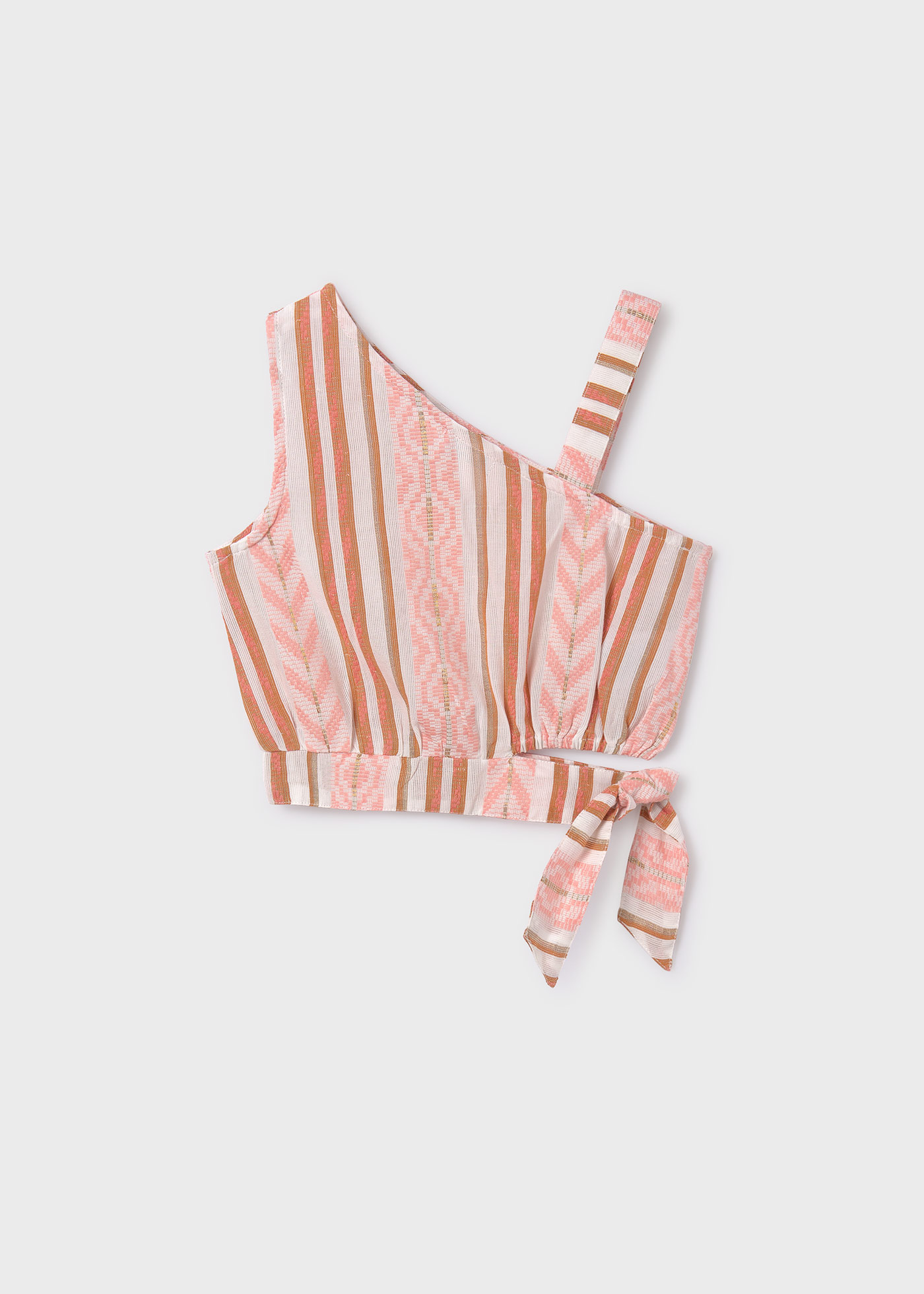 Blusa assimétrica em jacquard para meninas