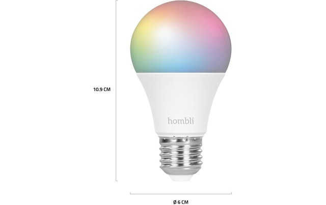 Hombli LED-Leuchtmittel »Smart Bulb, E27, 9W, RGB + CCT, 1+1 Pack« E27 2 Stk. Farbwechsler | Kaltweiss | Neutralweiss | Tageslichtweiss | Warmweiss