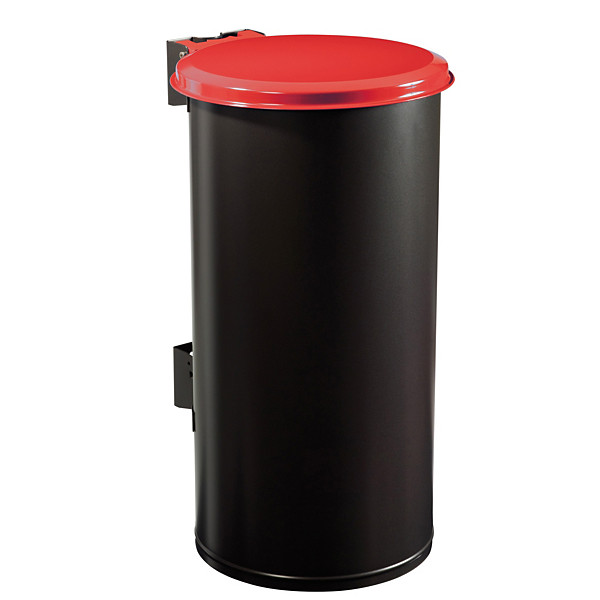 ROSSIGNOL Poubelle murale tubo - 80l - gris manganese / rouge pur