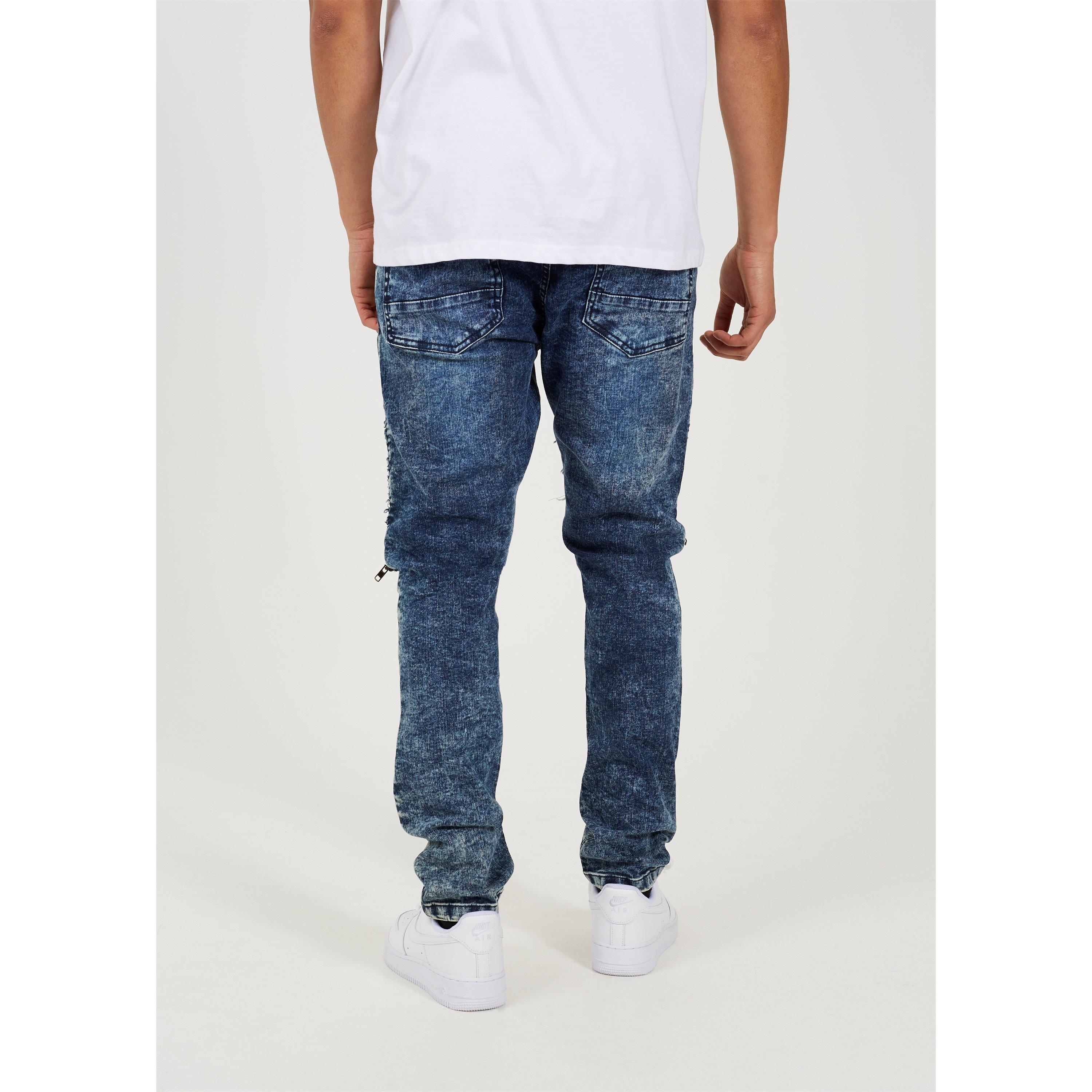 Brave Soul Blue Wash Biker Jean