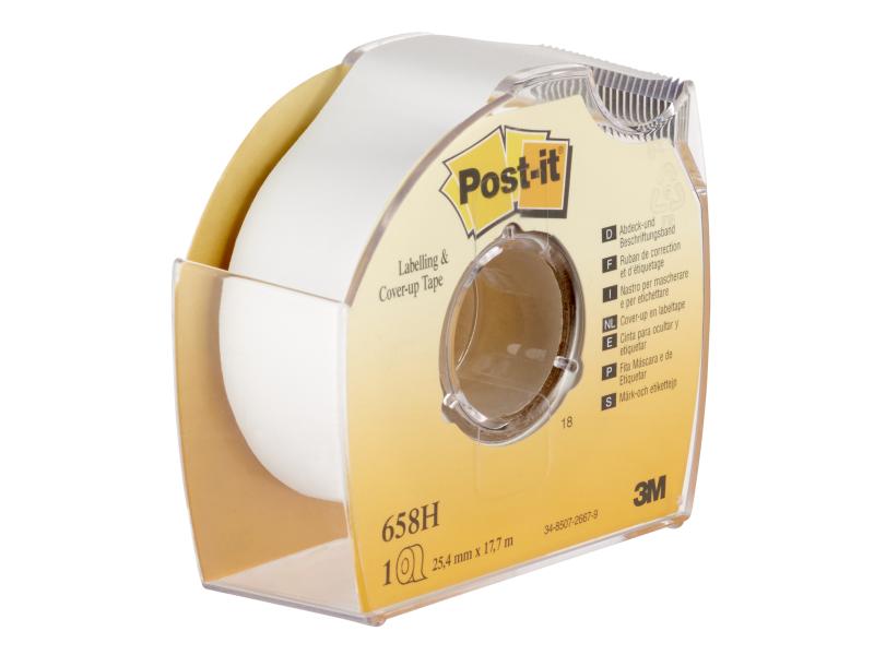 Post-it Beschriftungsband Post-it im Handabroller 25.4 mm x Post-it Abdeck- und Beschriftungsband