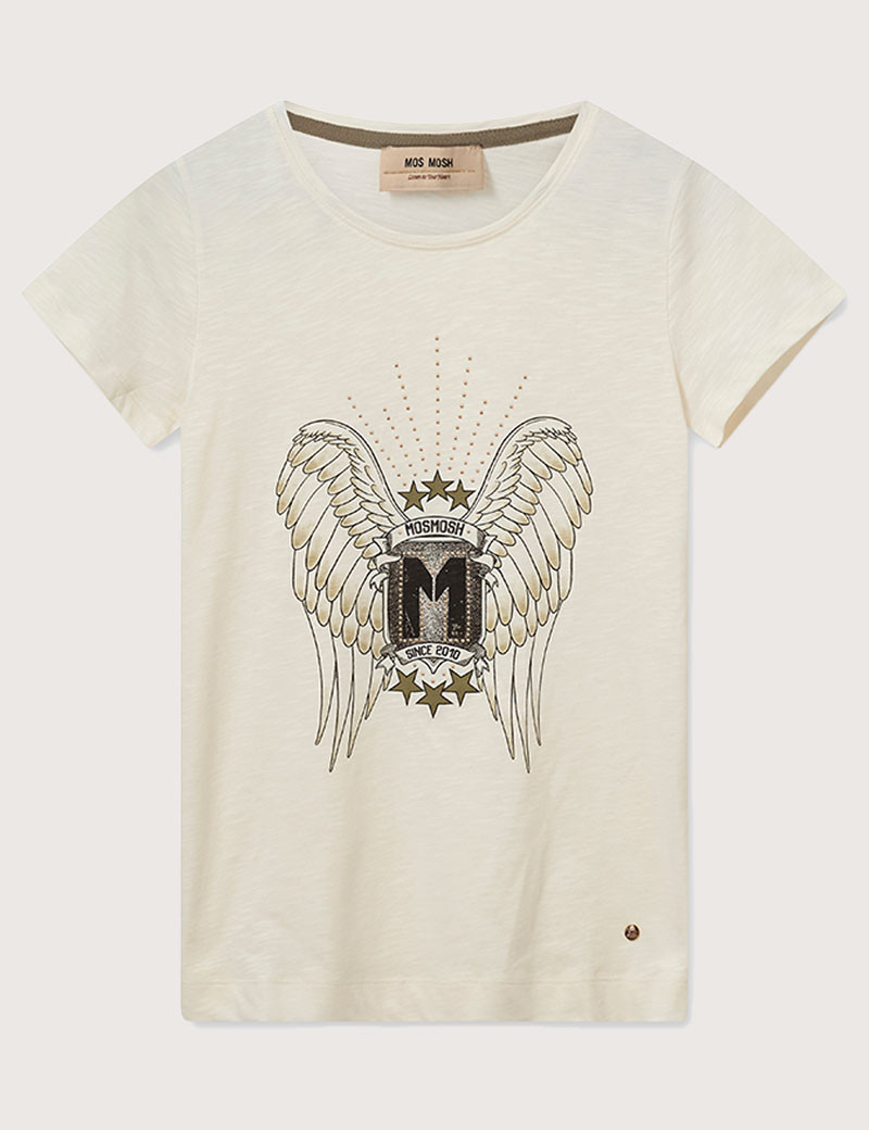 MOS MOSH T-SHIRT FEMME LOGO SELINI ECRU
