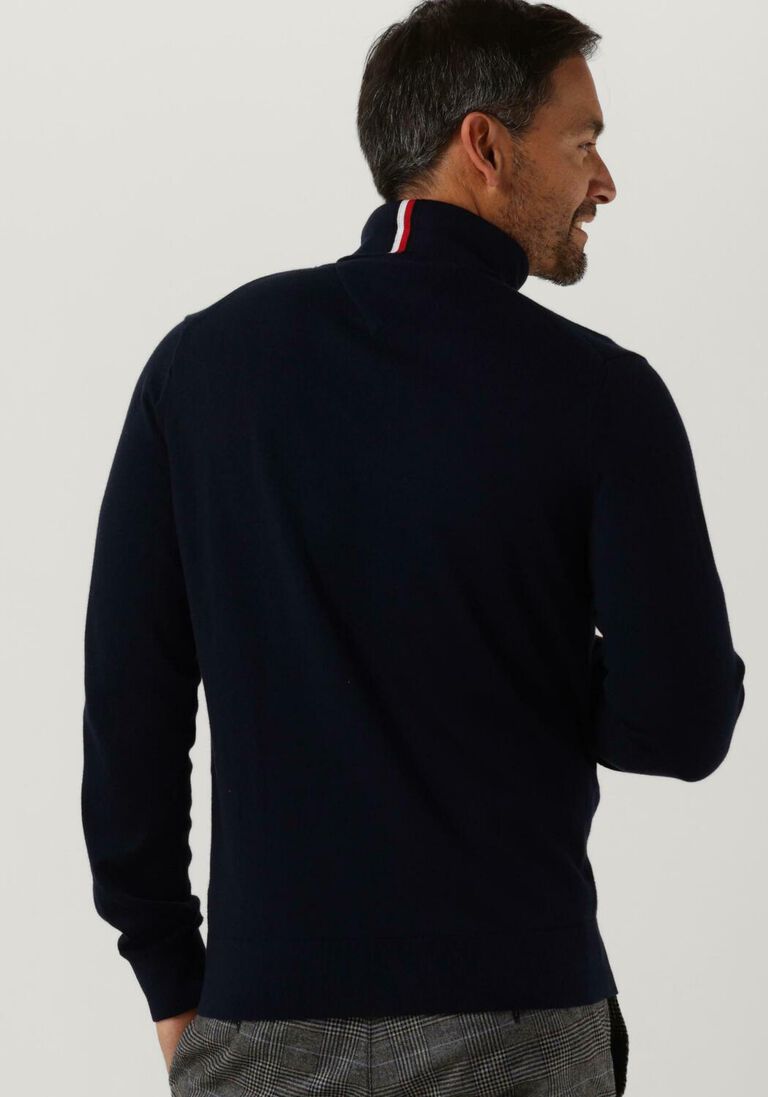 TOMMY HILFIGER donkerblauwe tommy hilfiger coltrui pima org ctn cashmere roll neck