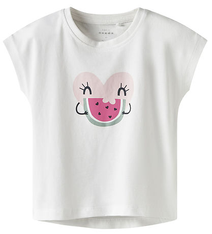 Name It T-Shirt - NmfVigea - Bright White/Heart