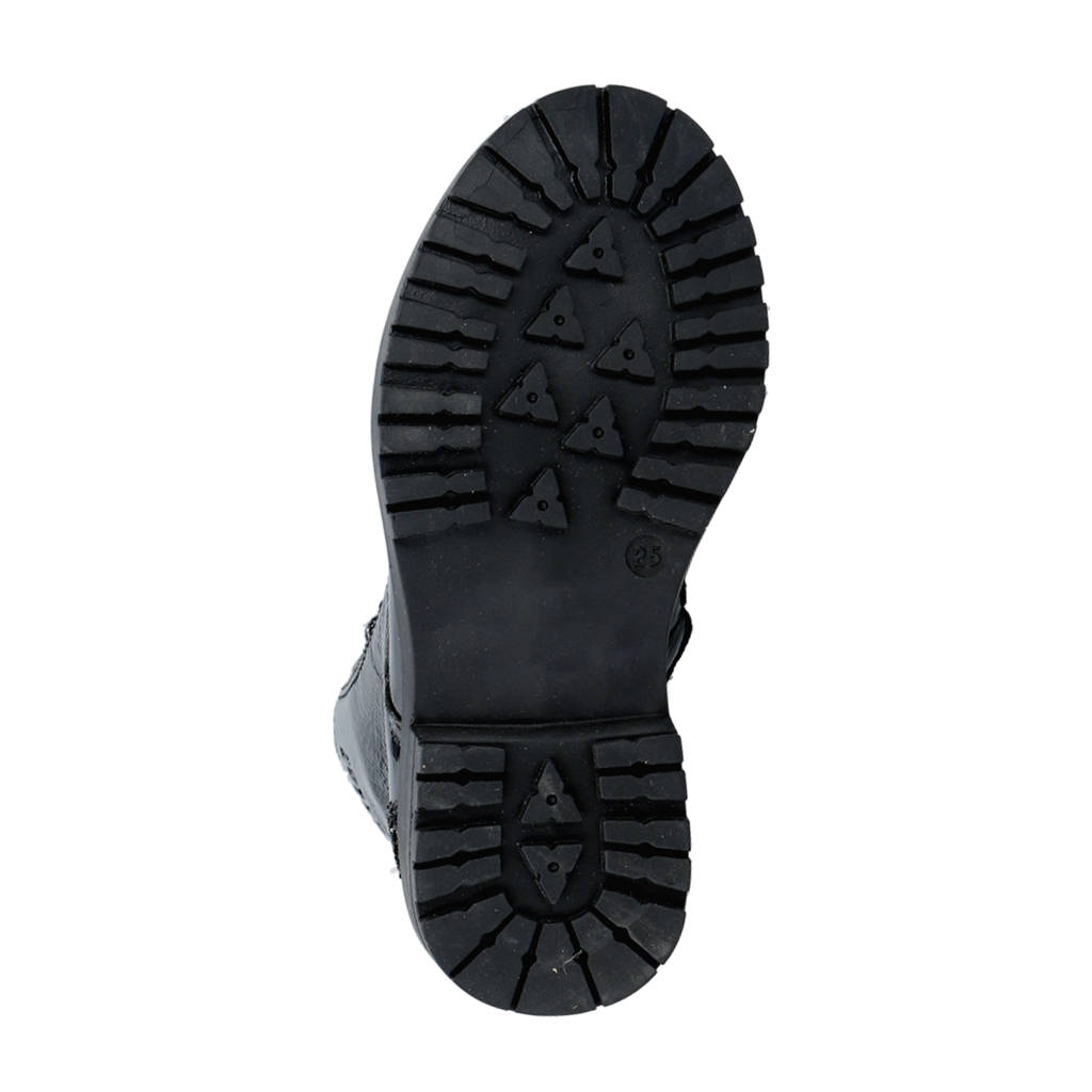 Clic! lakleren veterboots zwart