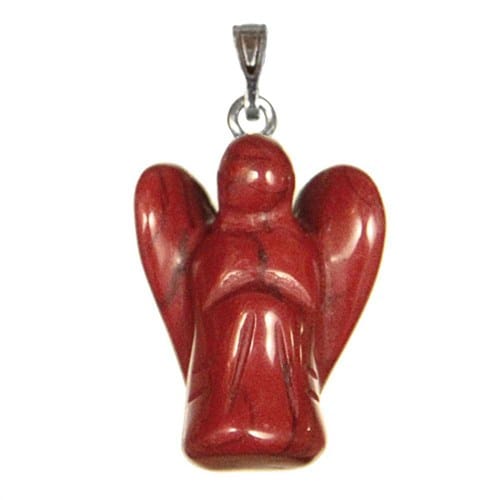 Pendentif ange en jaspe rouge