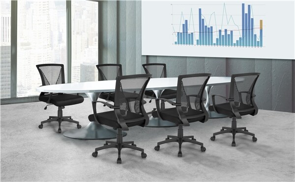 Yaheetech 2x Bürostuhl ergonomischer Schreibtischstuhl Chefsessel Drehstuhl Netzbezug extra breit
