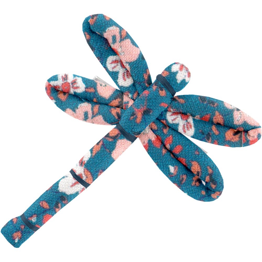 Barrette Libellule Fleuri Nude Ardoise
